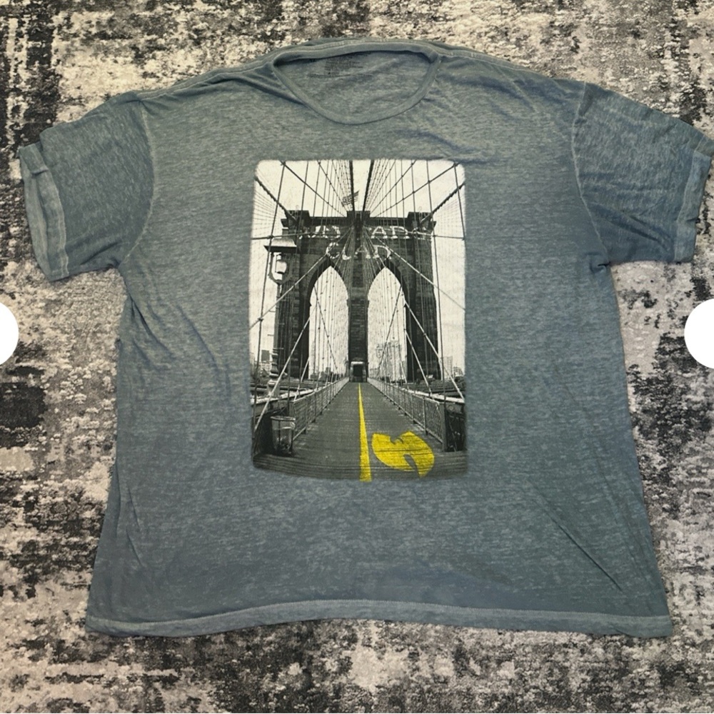 Wu-Tang Clan Graphic T-Shirt Mens Large Distressed Brooklyn Bridge Live Nation